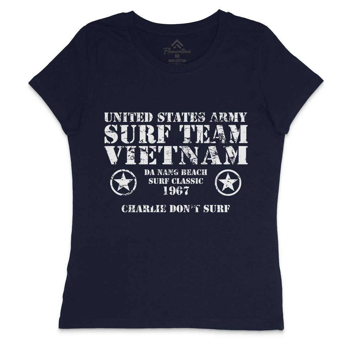 Surf Team Vietnam Womens Crew Neck T-Shirt Army D438