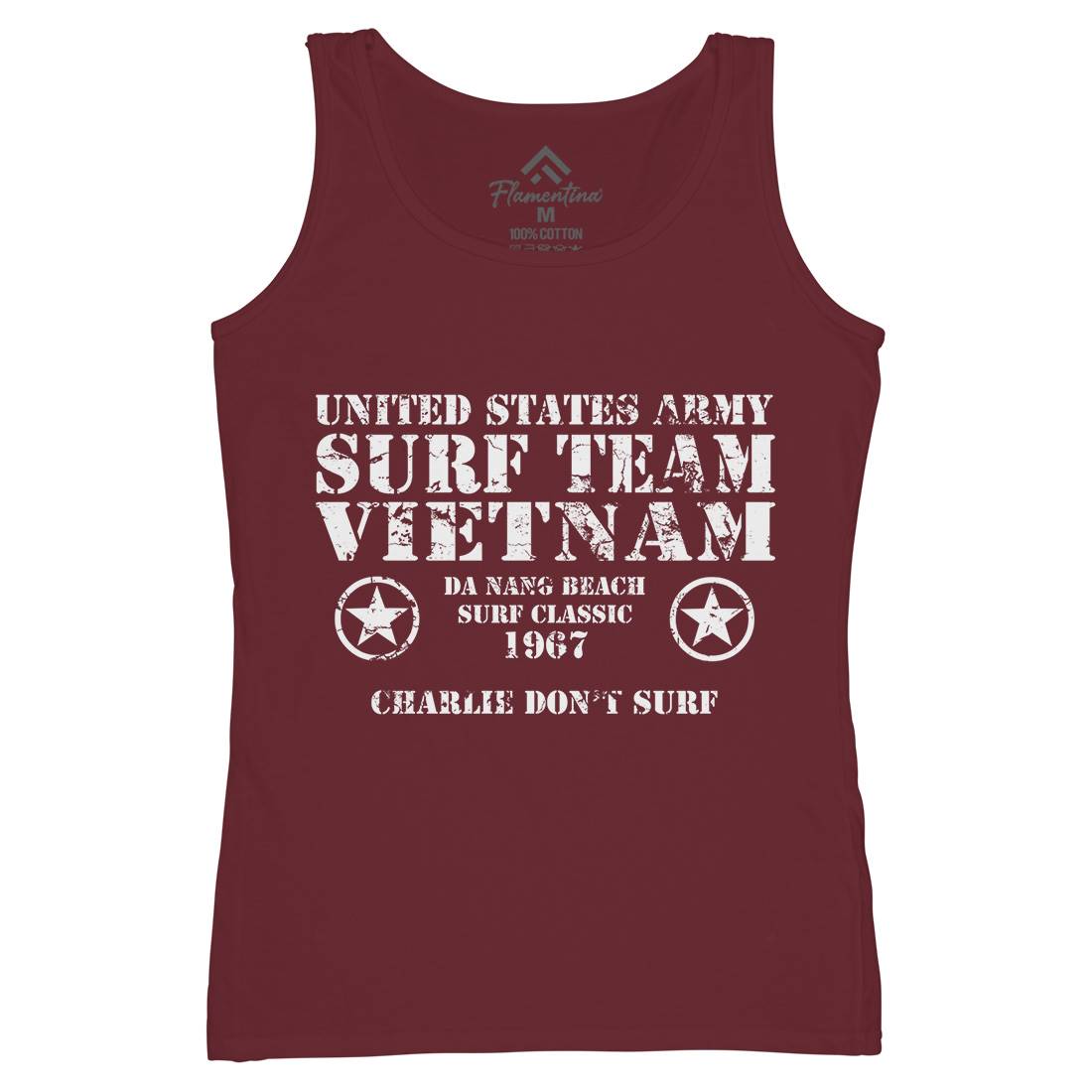 Surf Team Vietnam Womens Organic Tank Top Vest Army D438