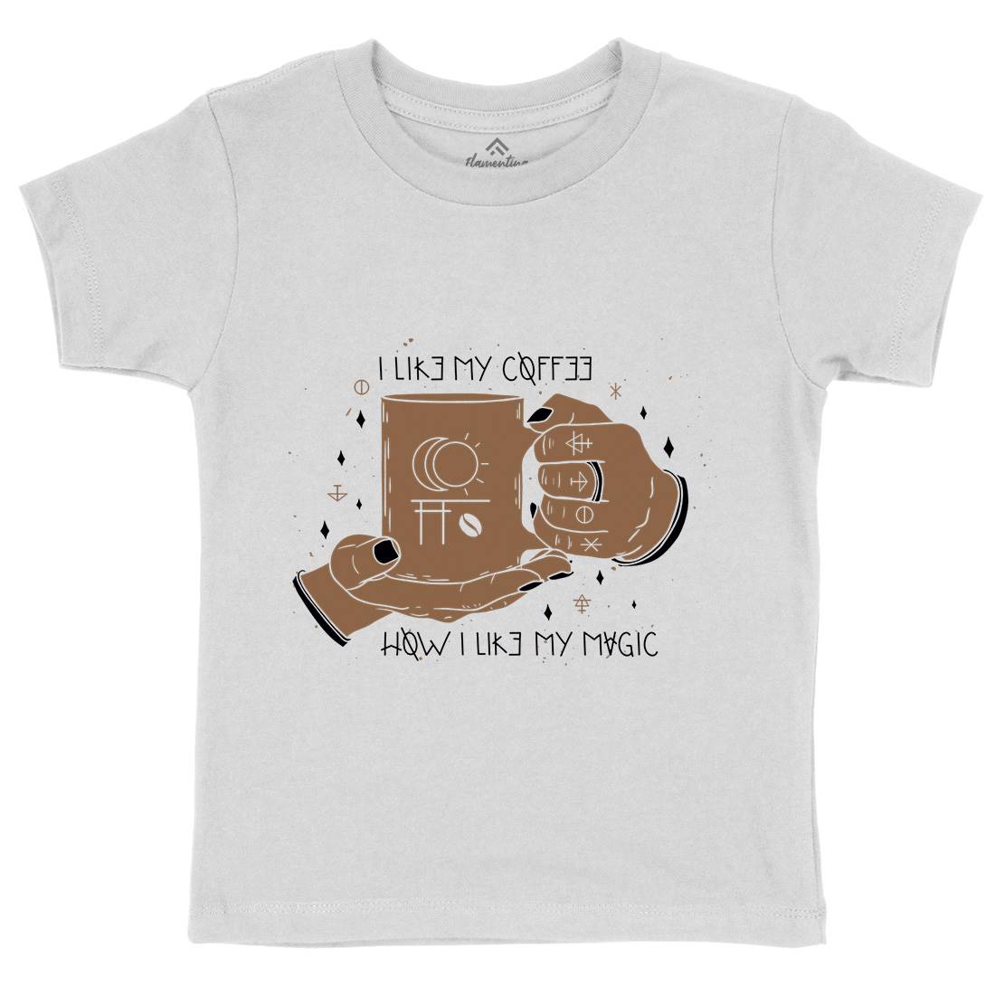 Black Coffee Kids Crew Neck T-Shirt Horror D445