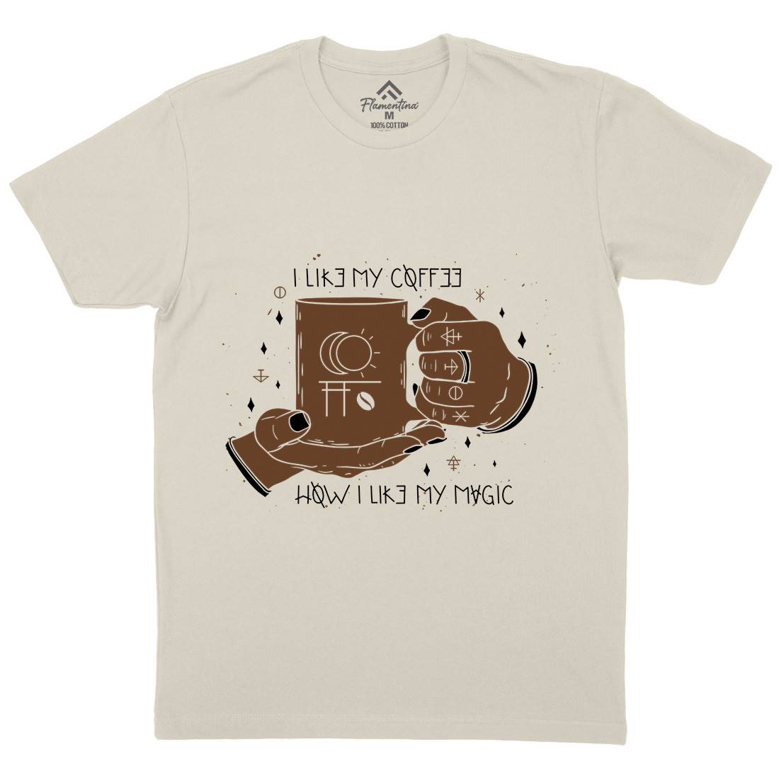 Black Coffee Mens Organic Crew Neck T-Shirt Horror D445