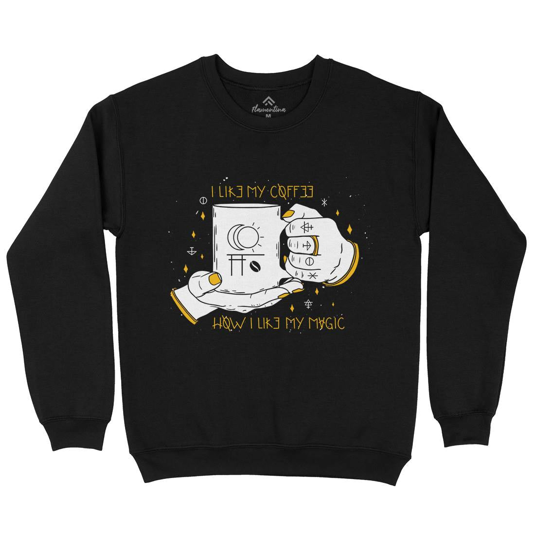 Black Coffee Mens Crew Neck Sweatshirt Horror D445