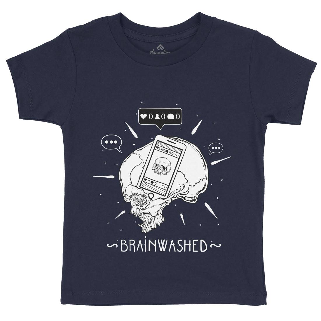 Brainwashed Kids Crew Neck T-Shirt Media D446