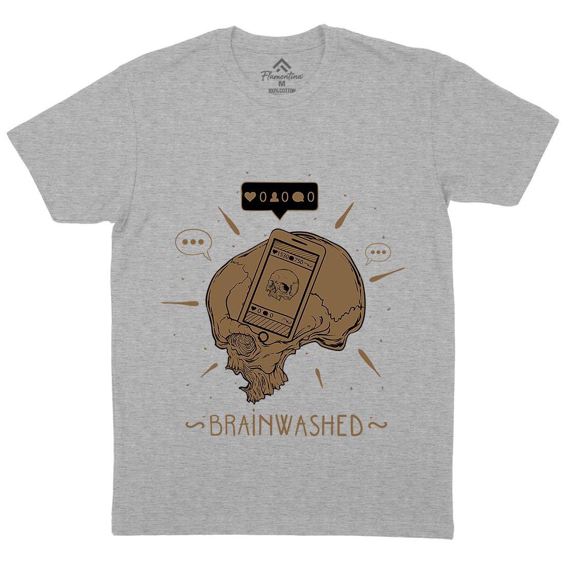 Brainwashed Mens Crew Neck T-Shirt Media D446
