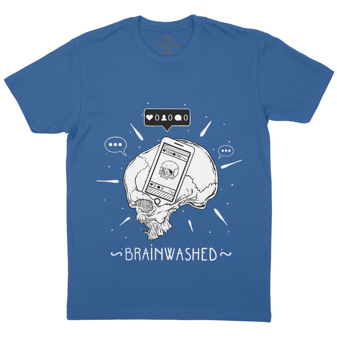 Brainwashed Mens Organic Crew Neck T-Shirt Media D446