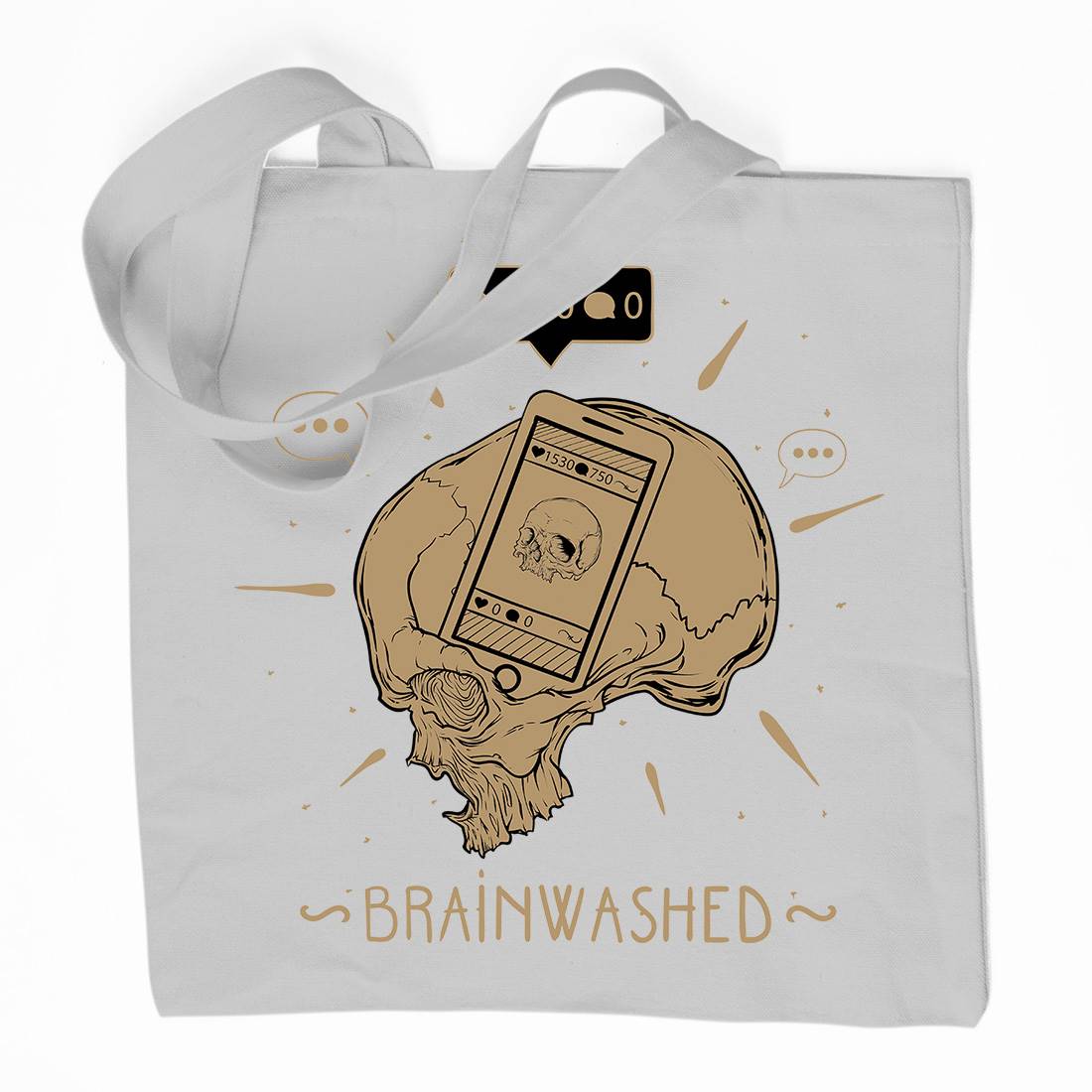 Brainwashed Organic Premium Cotton Tote Bag Media D446