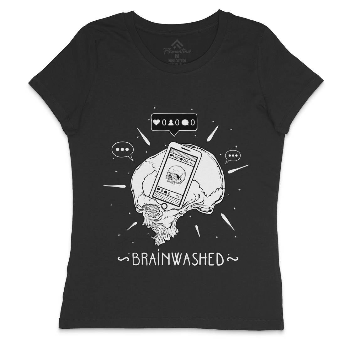 Brainwashed Womens Crew Neck T-Shirt Media D446