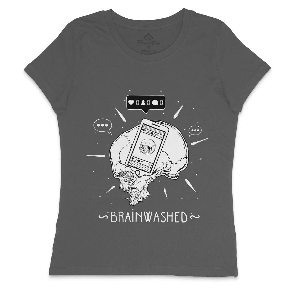 Brainwashed Womens Crew Neck T-Shirt Media D446