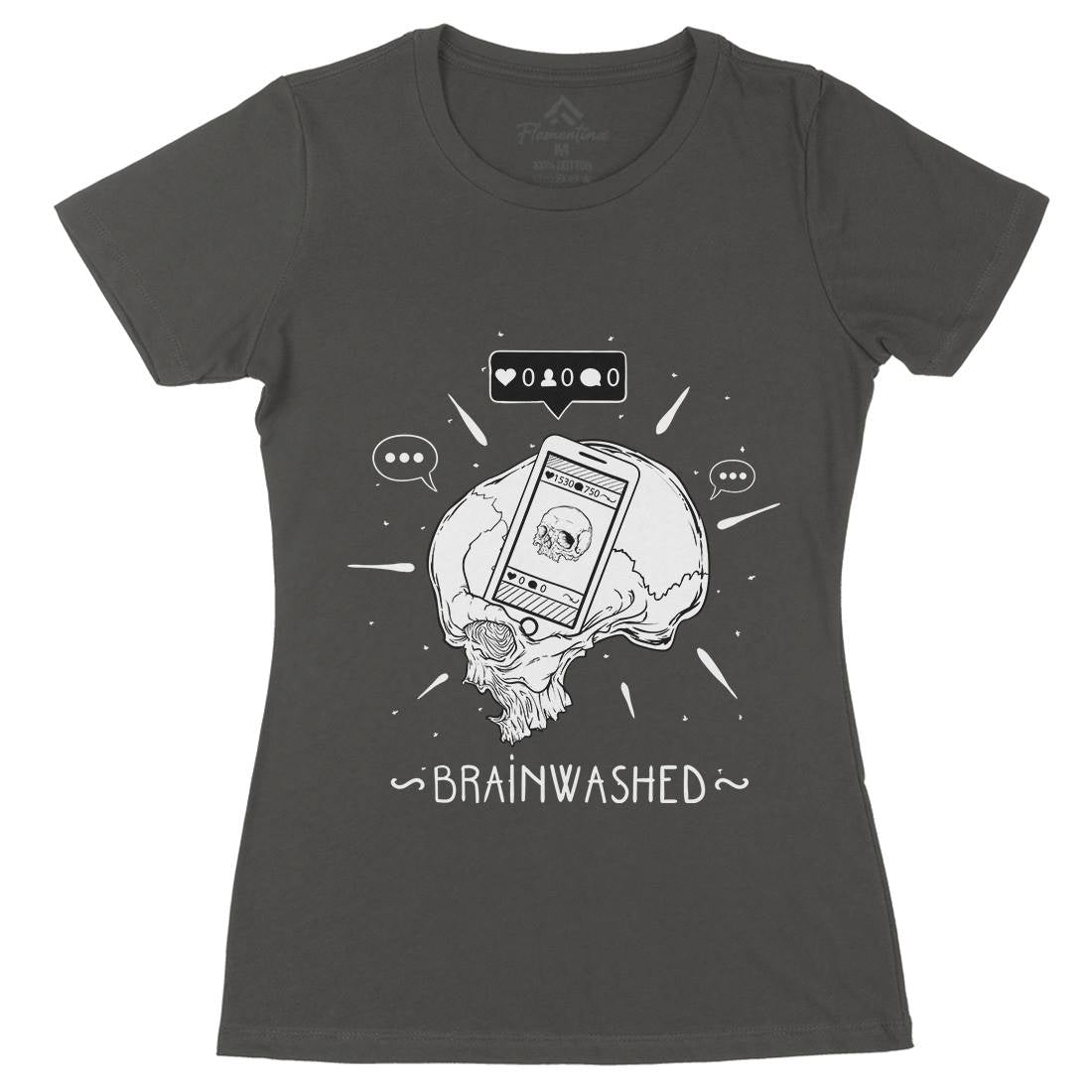 Brainwashed Womens Organic Crew Neck T-Shirt Media D446