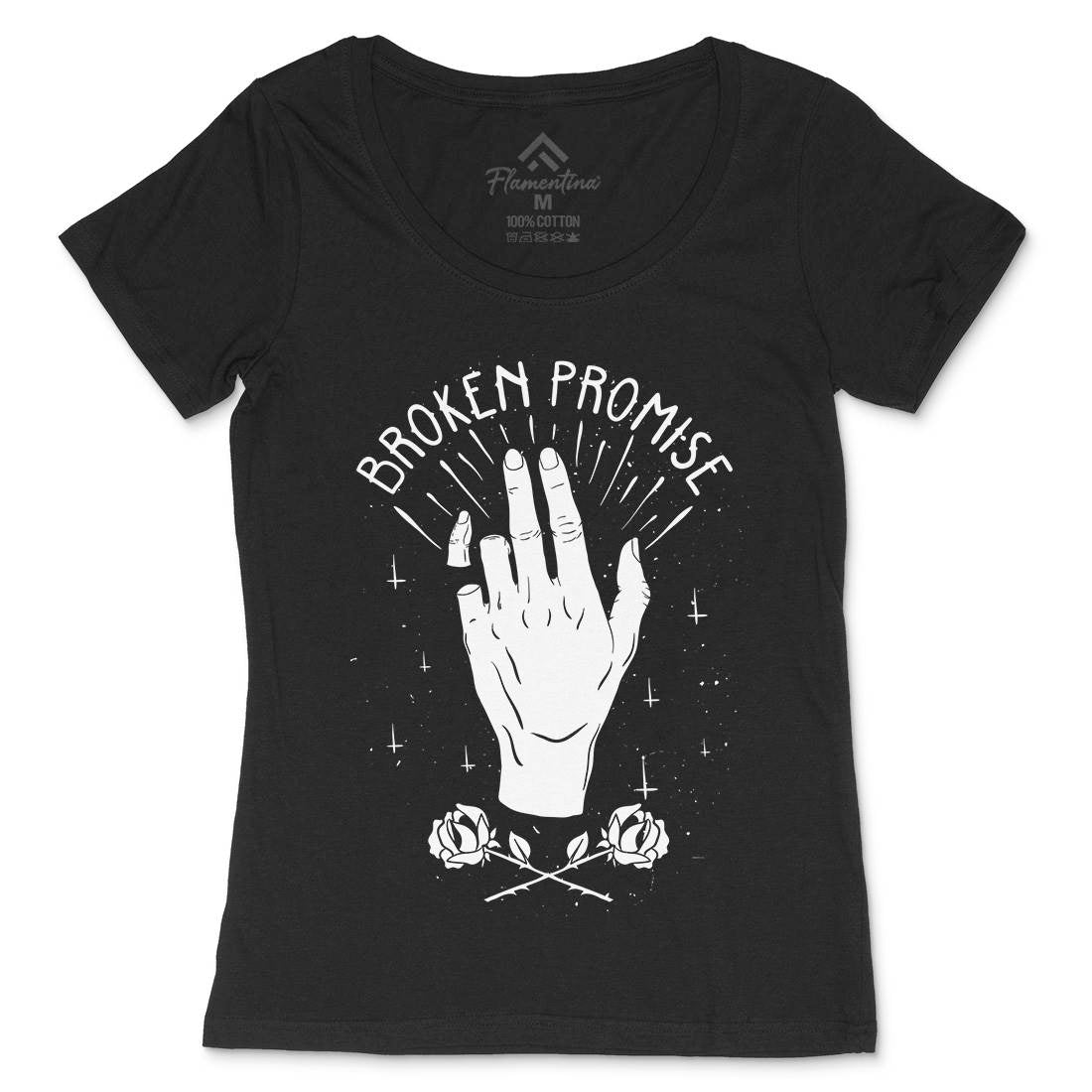 Broken Promise Womens Scoop Neck T-Shirt Retro D447
