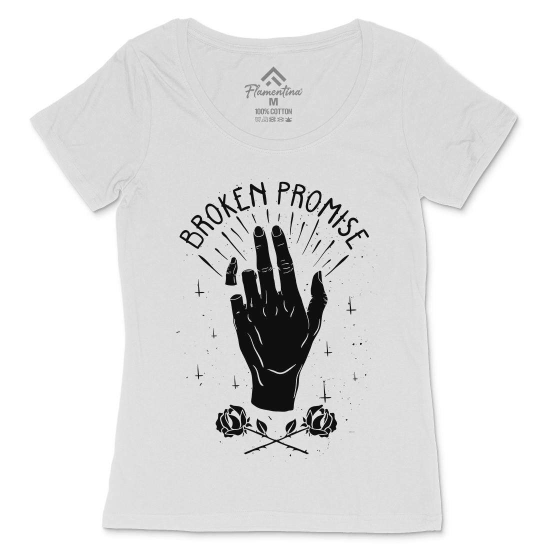 Broken Promise Womens Scoop Neck T-Shirt Retro D447