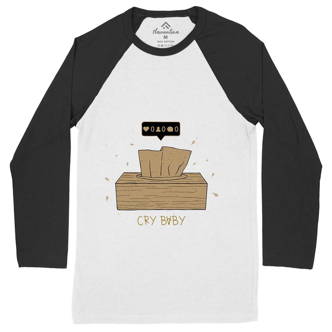 Cry Baby Mens Long Sleeve Baseball T-Shirt Media D450