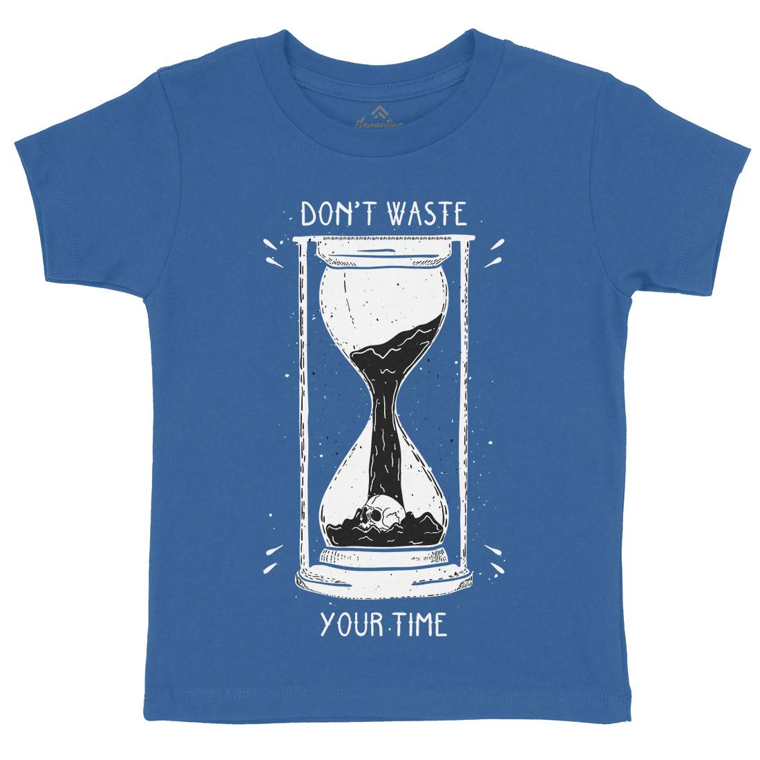 Don&#39;t Waste Your Time Kids Organic Crew Neck T-Shirt Quotes D452