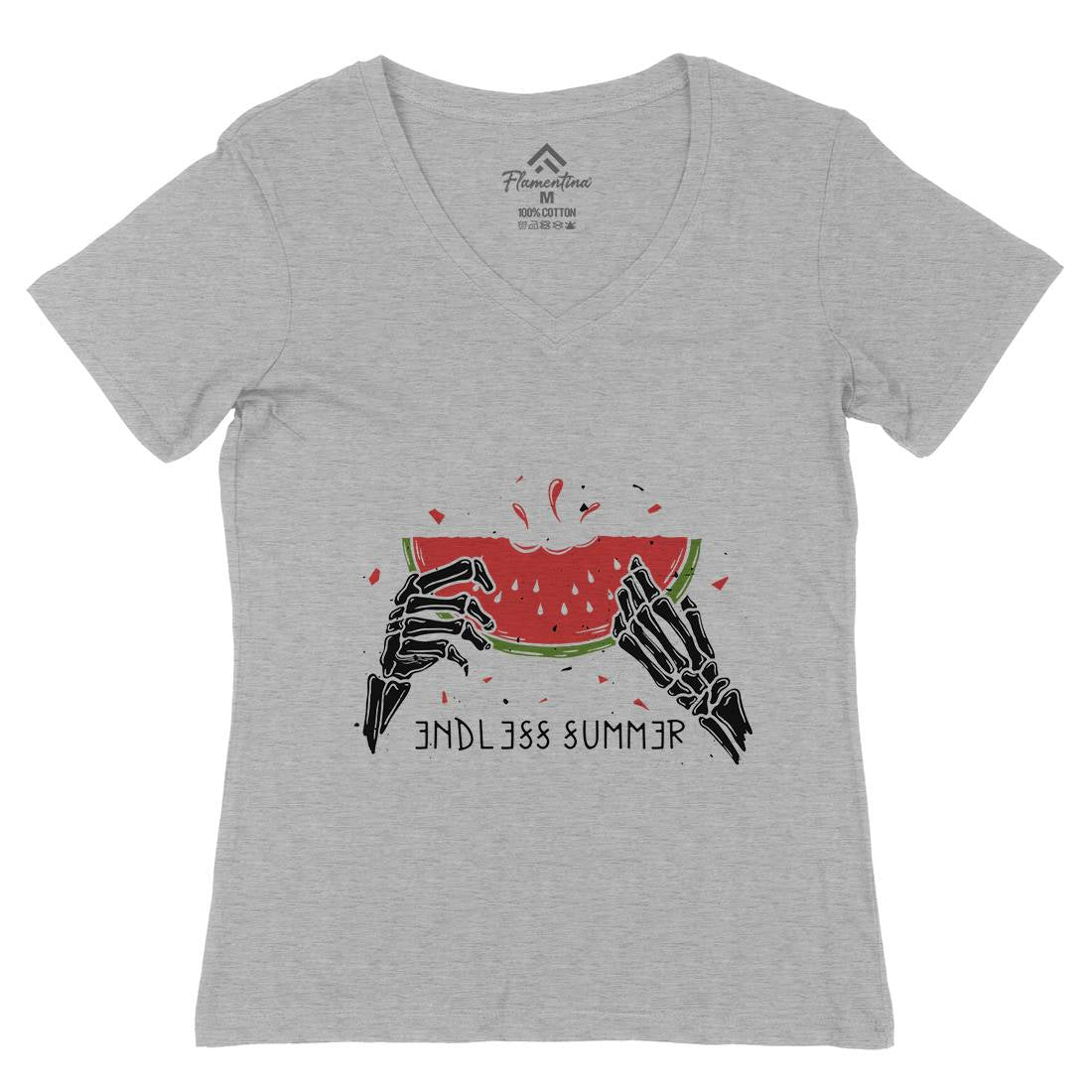Endless Summer Womens Organic V-Neck T-Shirt Holiday D454