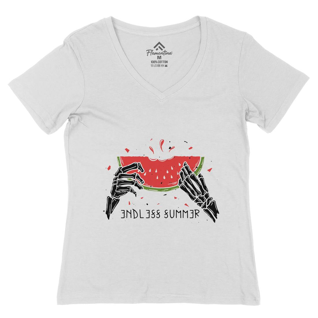 Endless Summer Womens Organic V-Neck T-Shirt Holiday D454