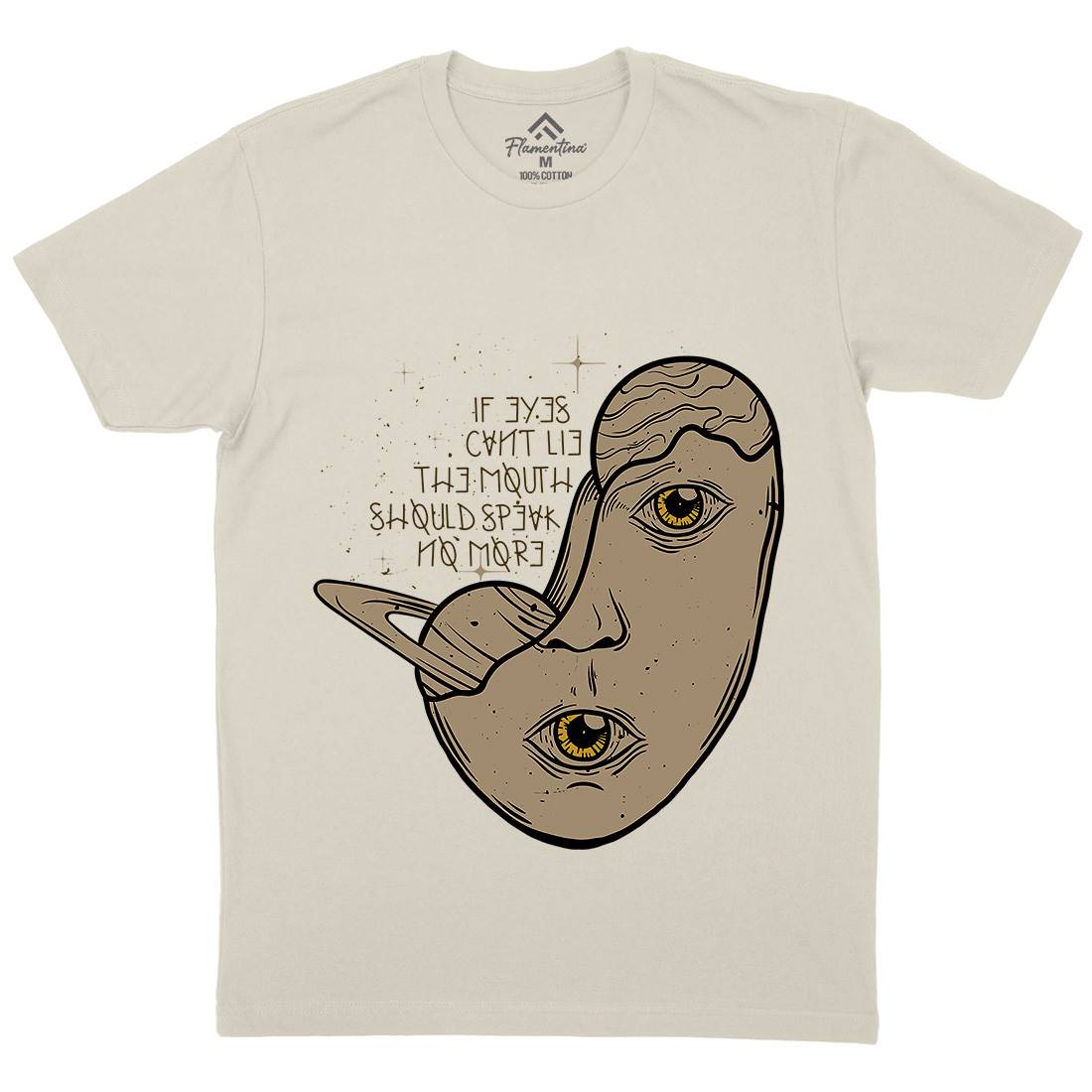 Eyes Can&#39;t Lie Mens Organic Crew Neck T-Shirt Quotes D455