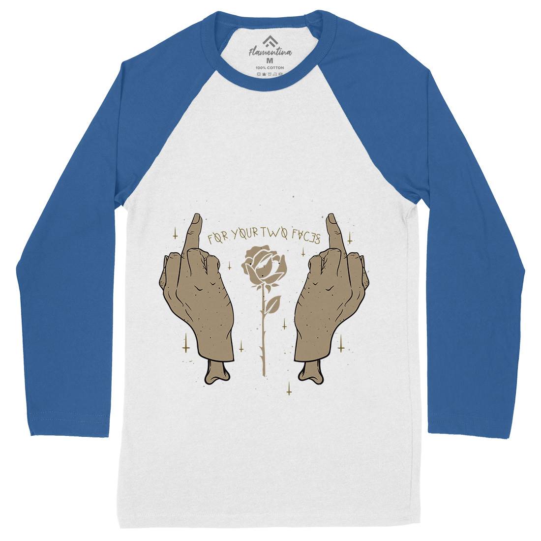 For Your Two Faces Mens Long Sleeve Baseball T-Shirt Quotes D456