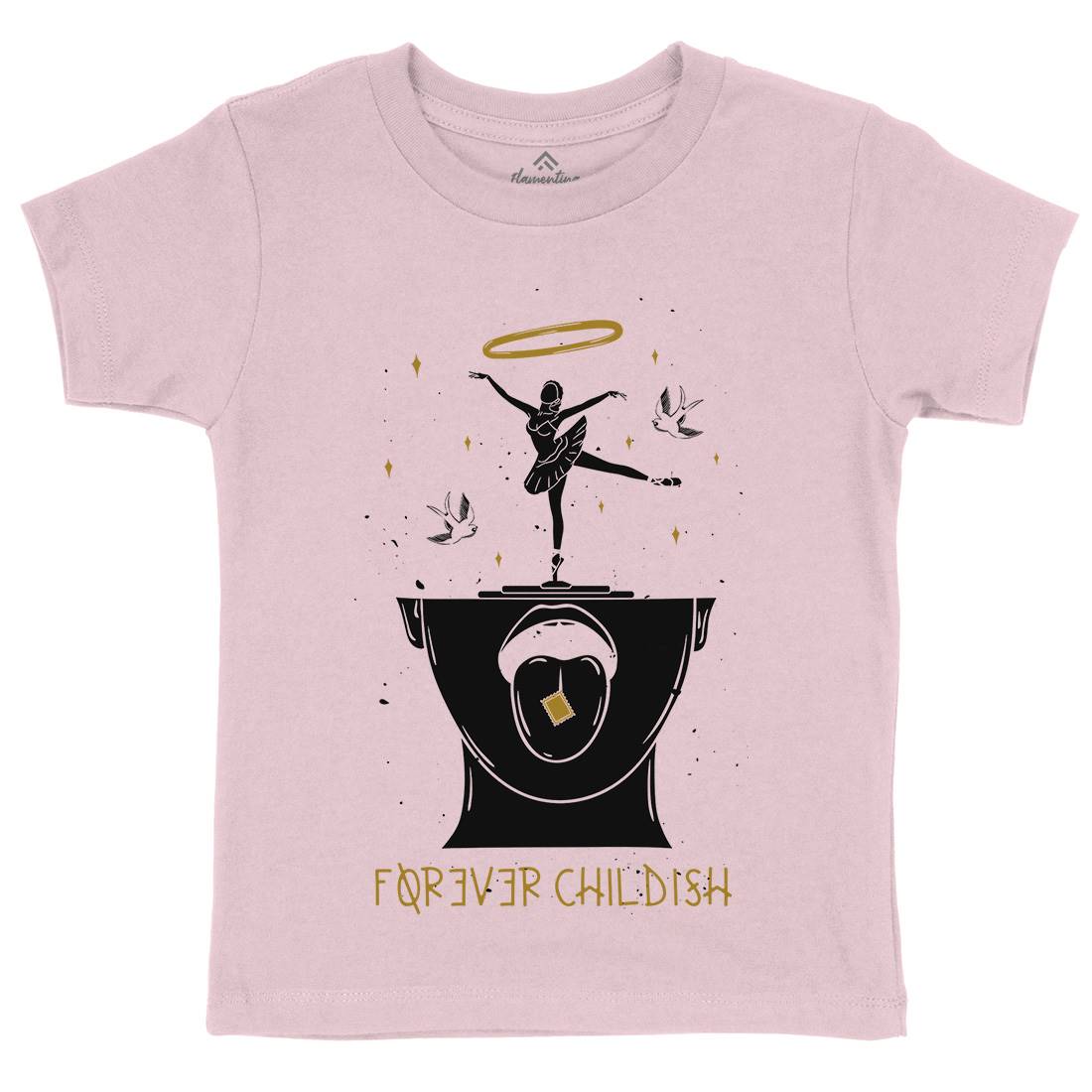 Forever Childish Kids Organic Crew Neck T-Shirt Quotes D457