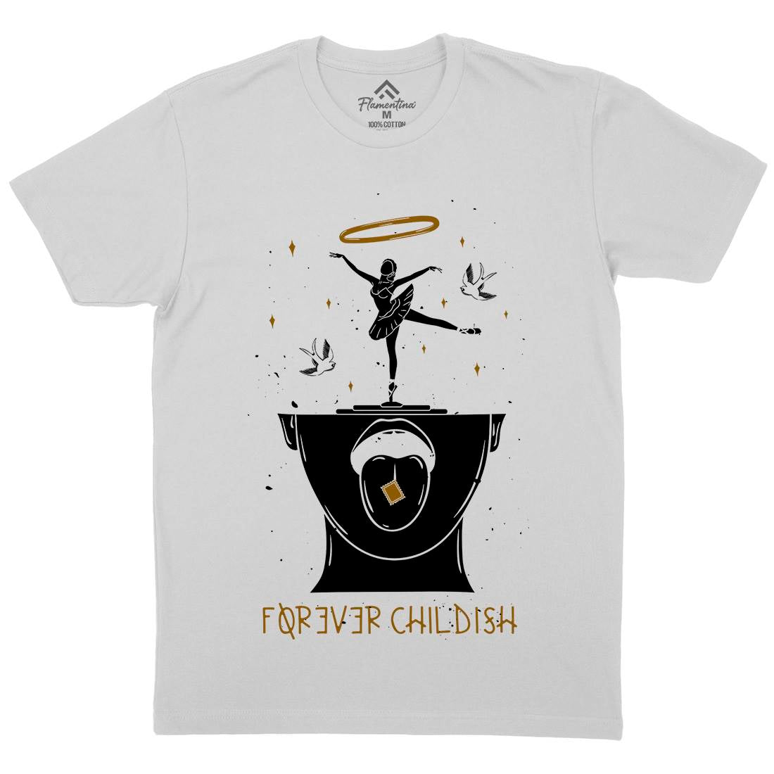 Forever Childish Mens Crew Neck T-Shirt Quotes D457