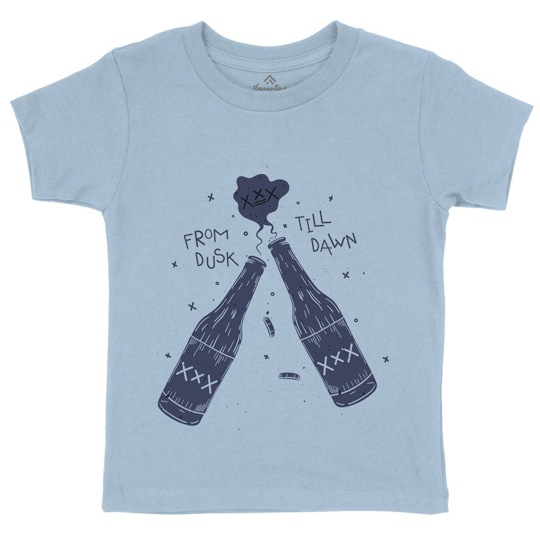 From Dusk Till Dawn Kids Organic Crew Neck T-Shirt Drinks D458