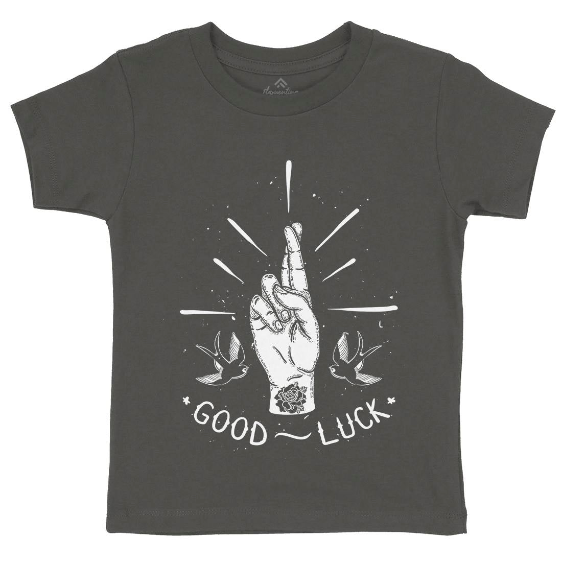 Good Luck Kids Crew Neck T-Shirt Tattoo D461
