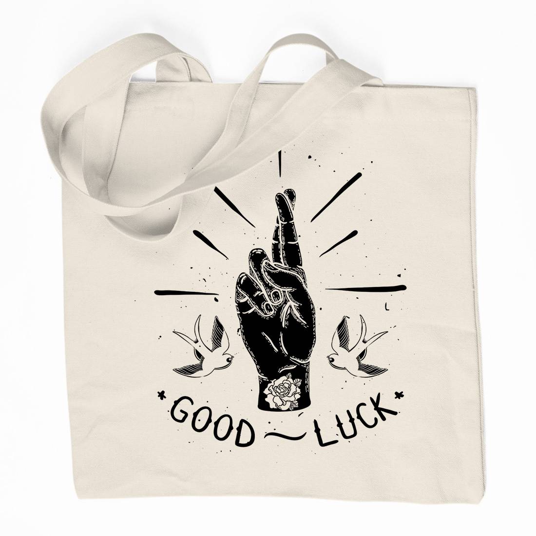 Good Luck Organic Premium Cotton Tote Bag Tattoo D461