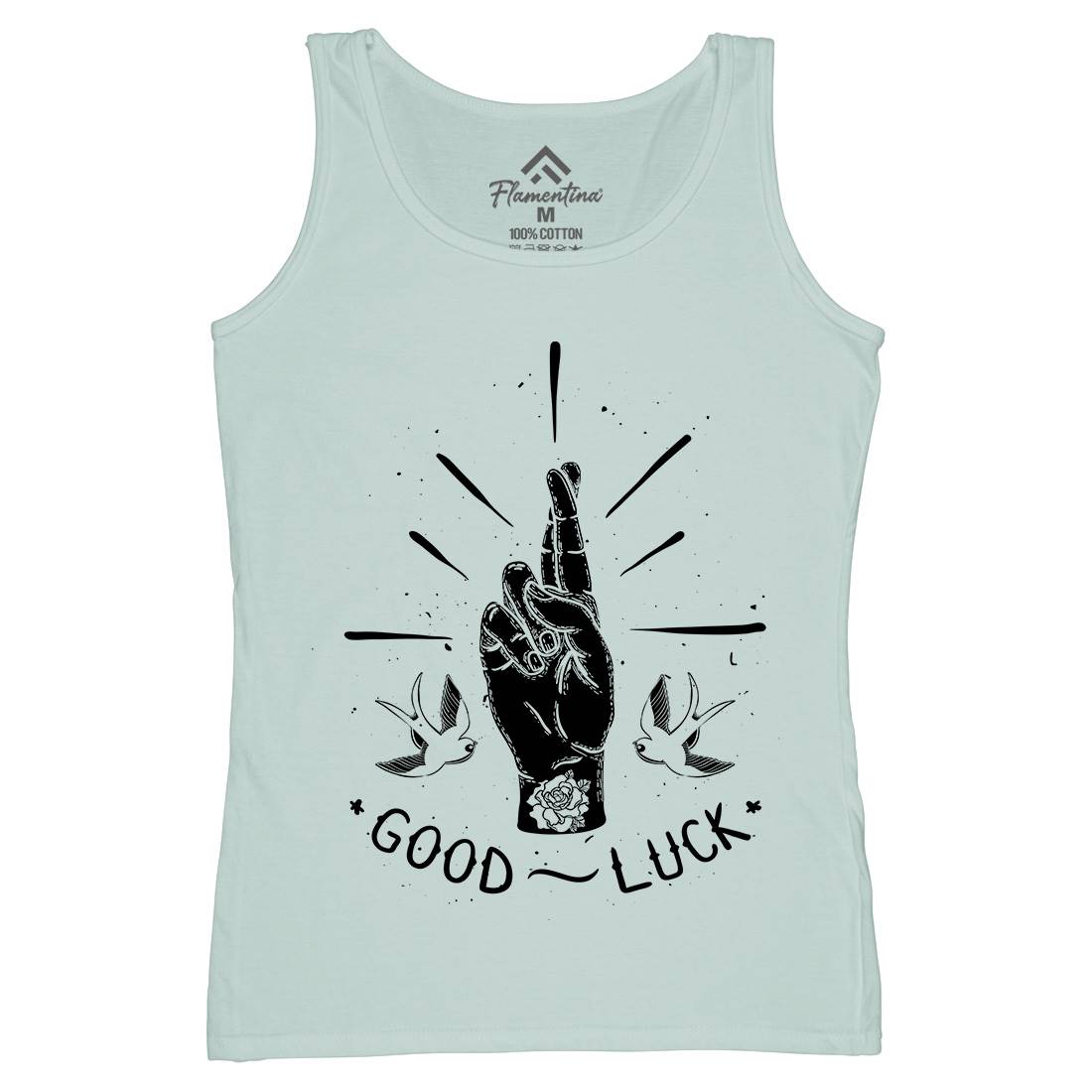 Good Luck Womens Organic Tank Top Vest Tattoo D461