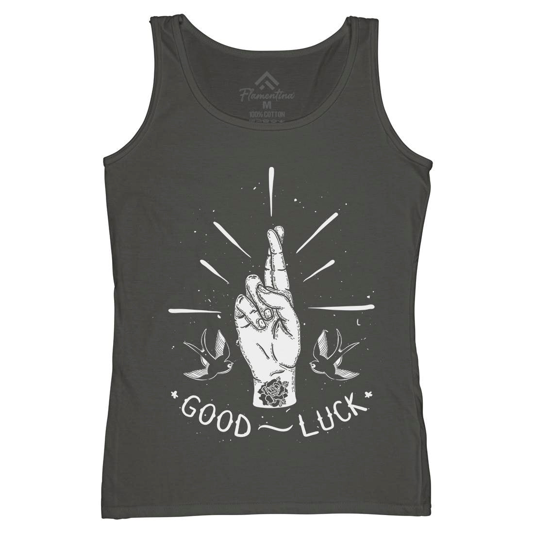 Good Luck Womens Organic Tank Top Vest Tattoo D461