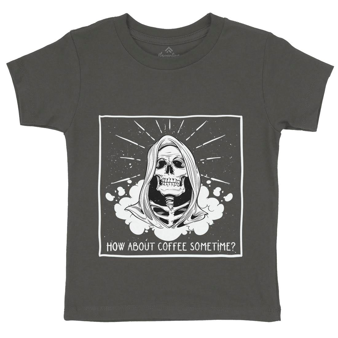 How About Coffee Kids Crew Neck T-Shirt Funny D463