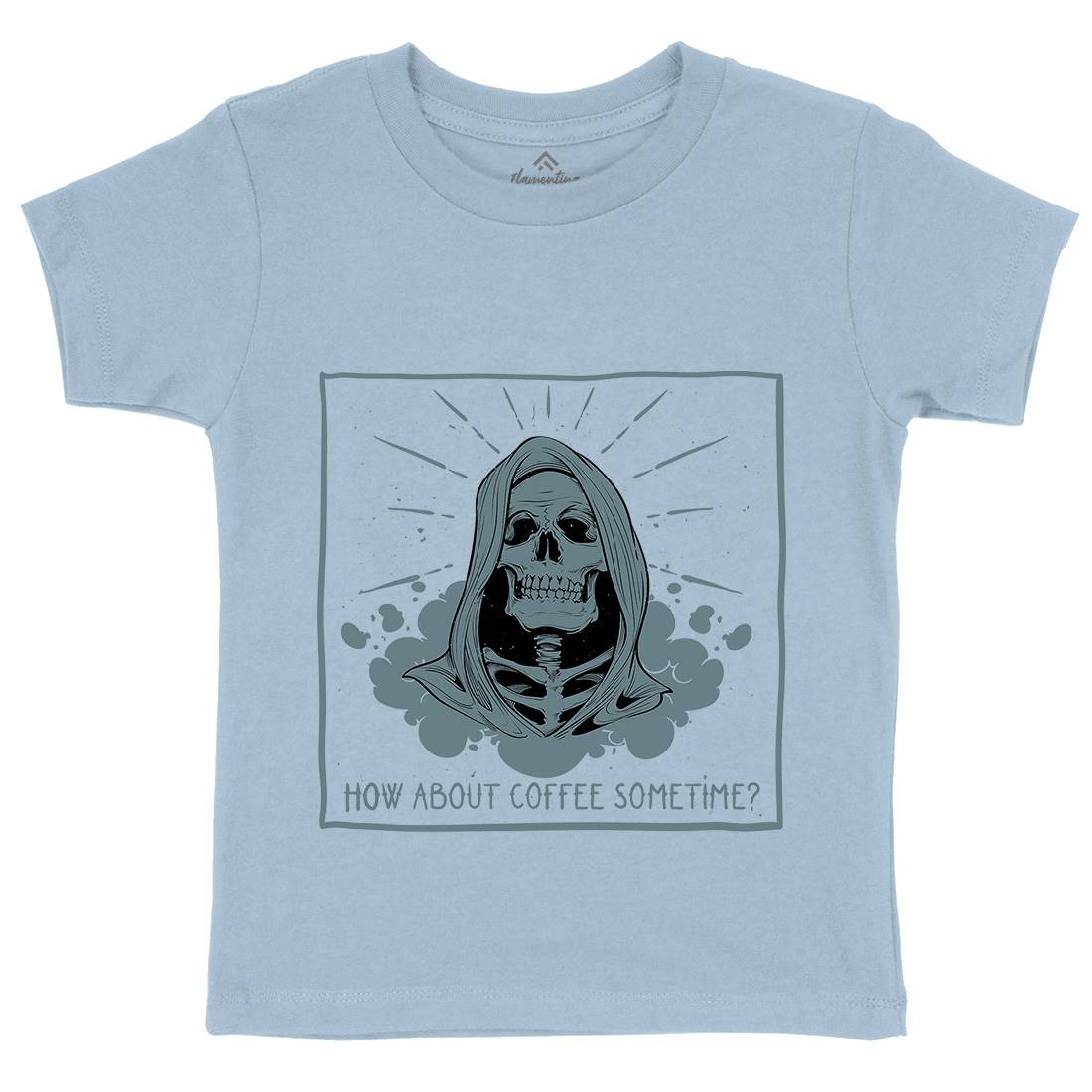 How About Coffee Kids Crew Neck T-Shirt Funny D463