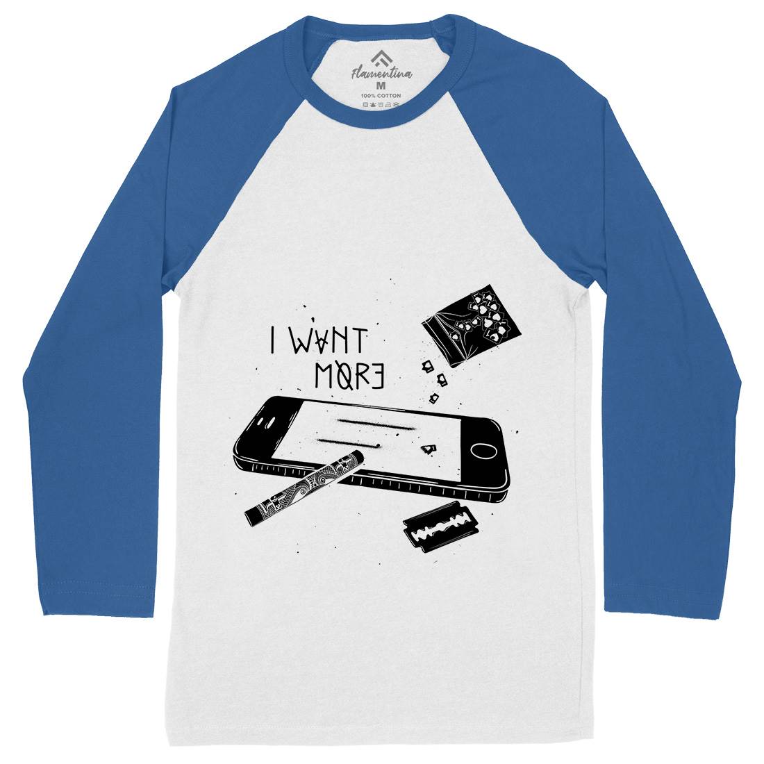 I Want More Mens Long Sleeve Baseball T-Shirt Media D465
