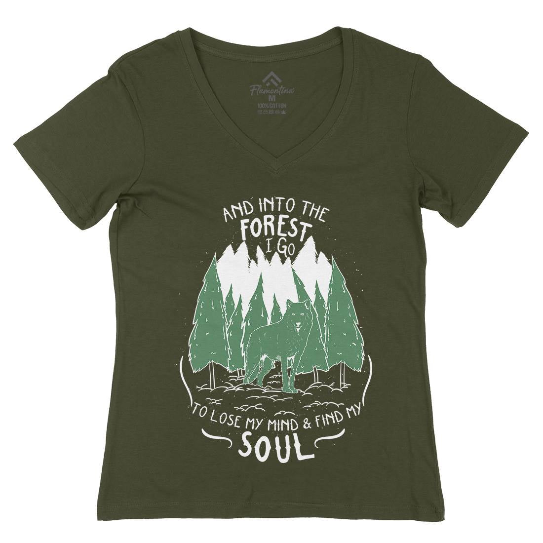Into The Forest Womens Organic V-Neck T-Shirt Quotes D467