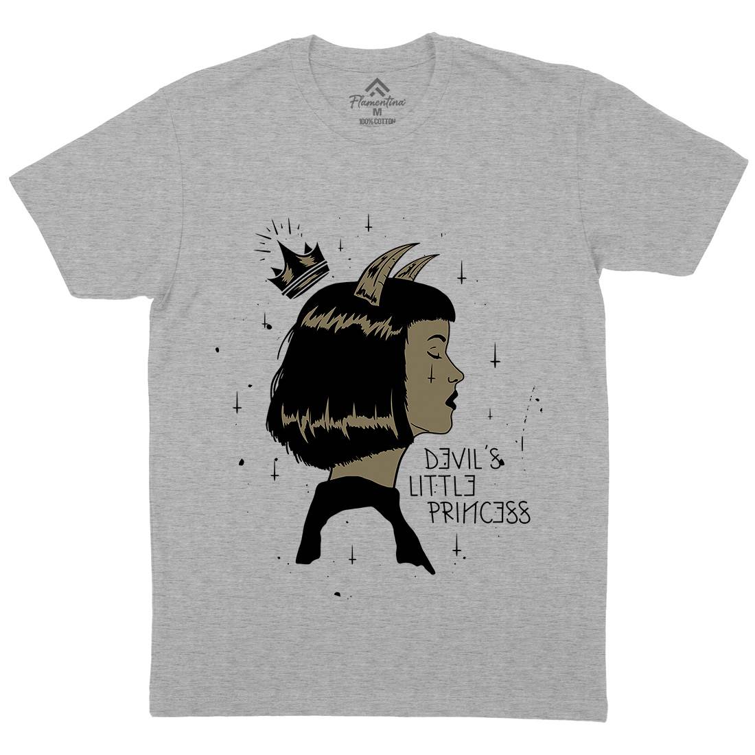 Little Princess Mens Organic Crew Neck T-Shirt Horror D470