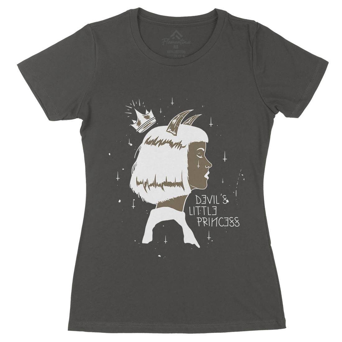 Little Princess Womens Organic Crew Neck T-Shirt Horror D470