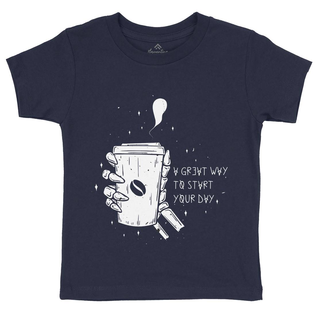 Morning Coffee Kids Organic Crew Neck T-Shirt Drinks D472