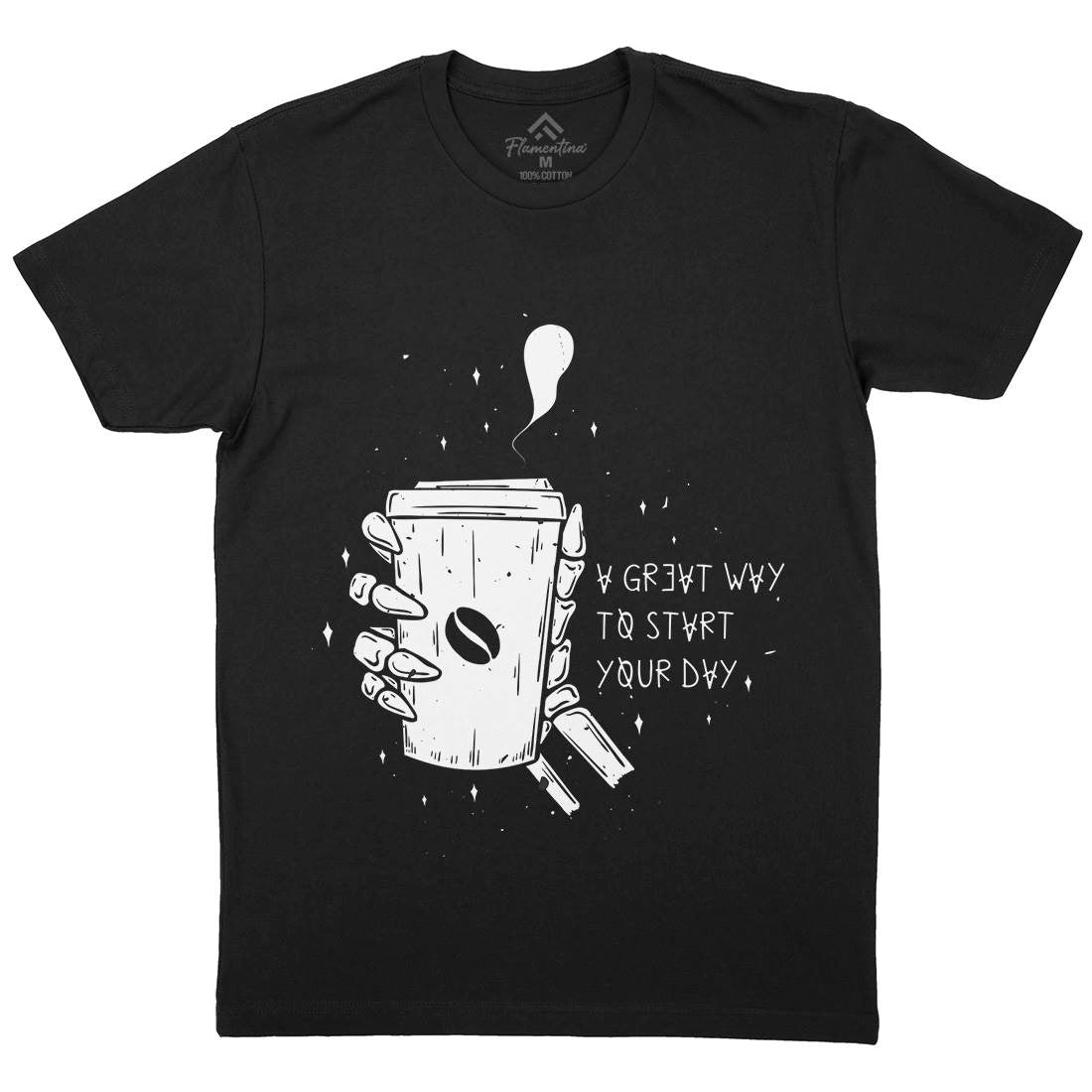 Morning Coffee Mens Crew Neck T-Shirt Drinks D472