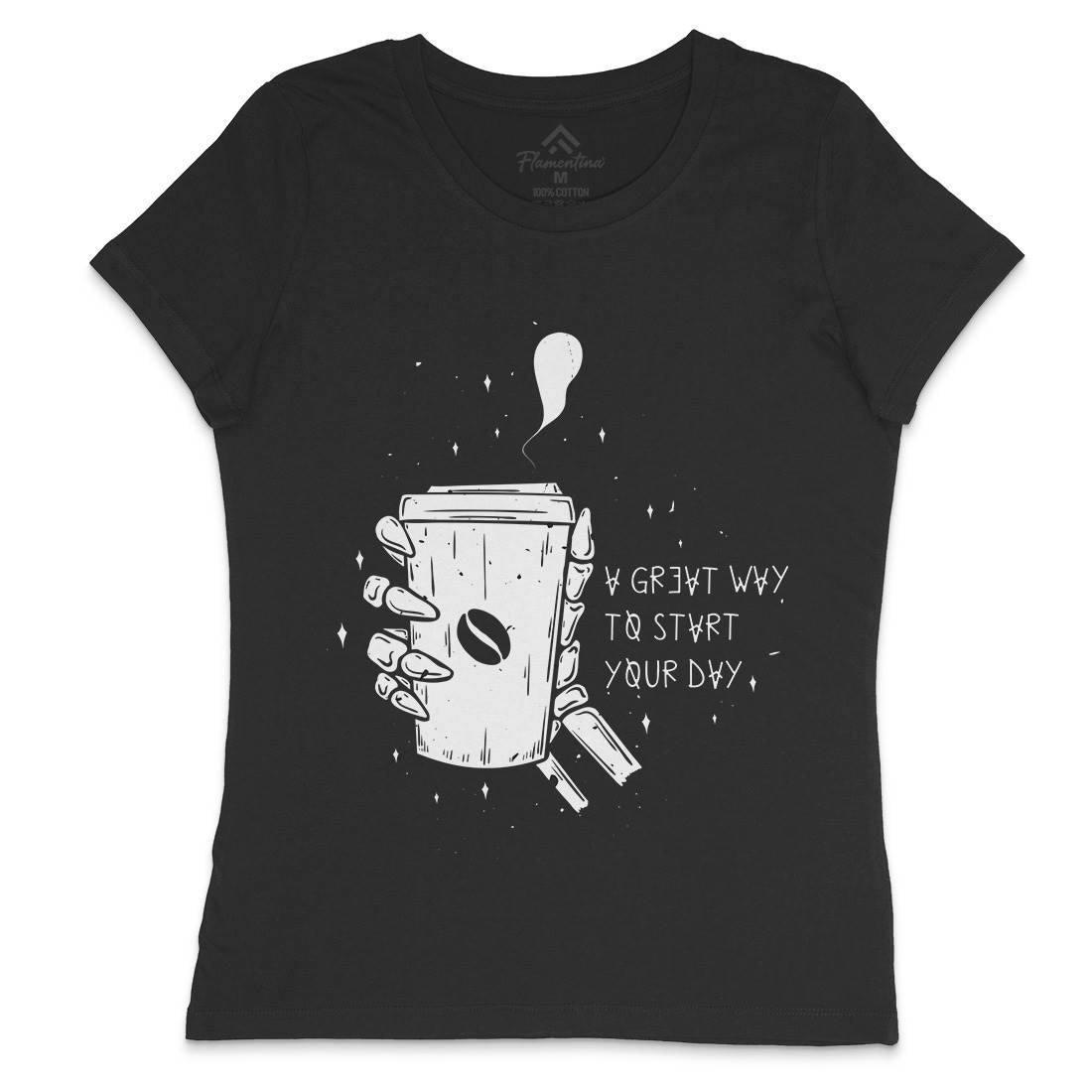 Morning Coffee Womens Crew Neck T-Shirt Drinks D472