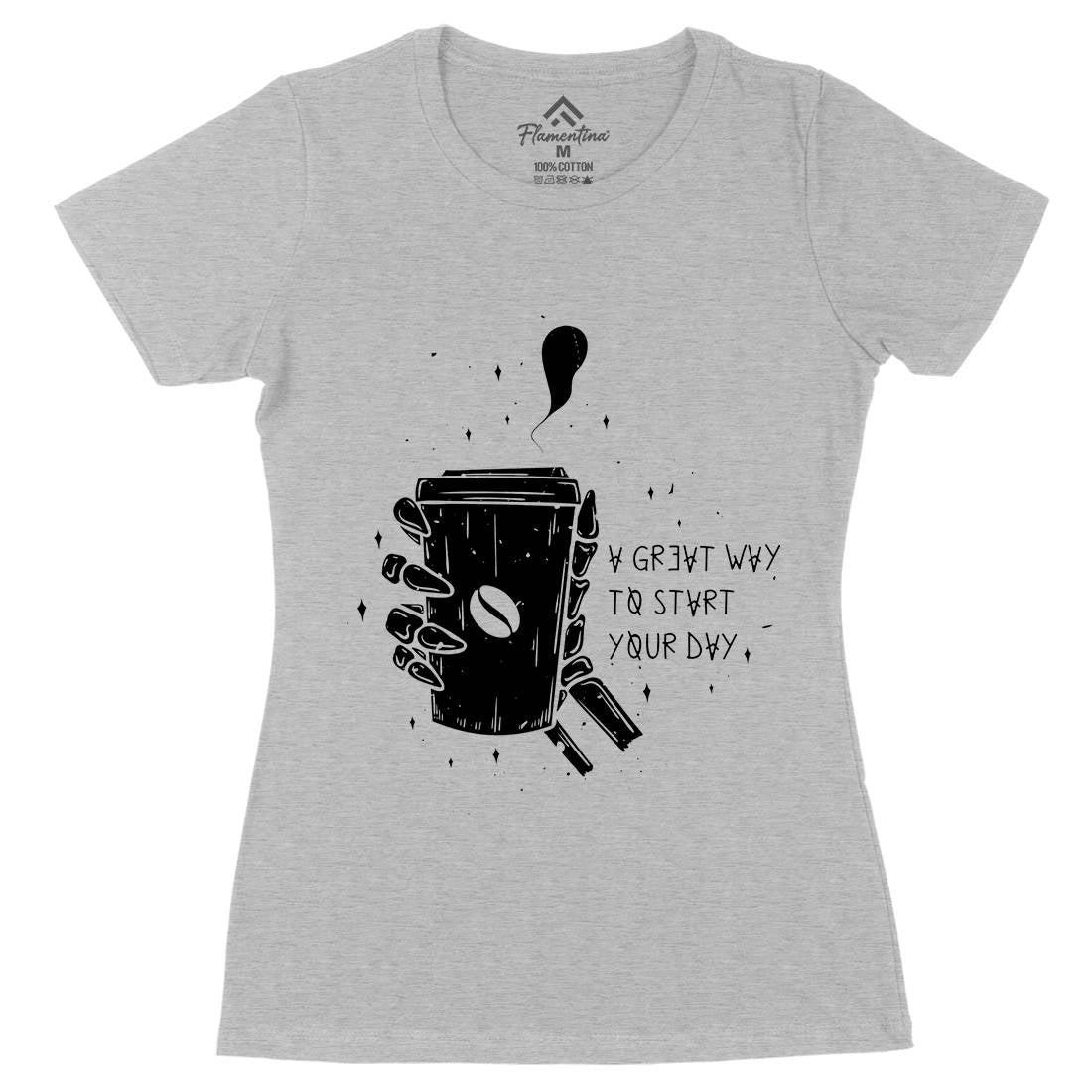 Morning Coffee Womens Organic Crew Neck T-Shirt Drinks D472