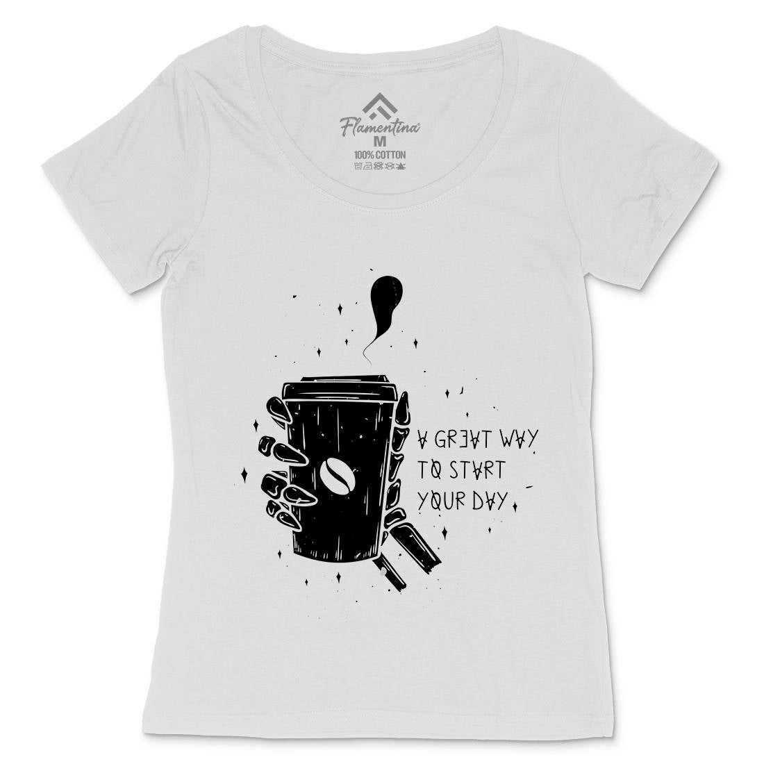 Morning Coffee Womens Scoop Neck T-Shirt Drinks D472