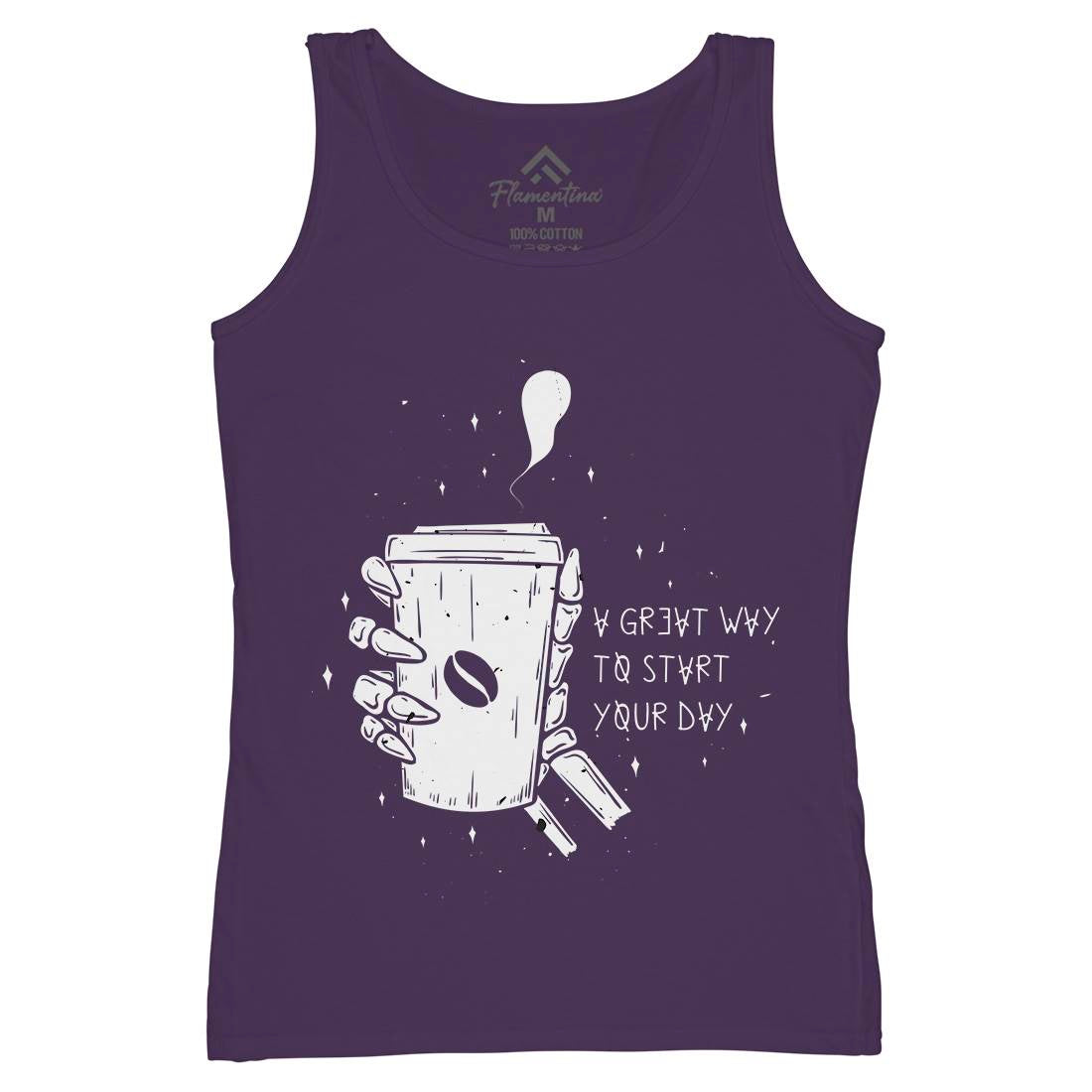 Morning Coffee Womens Organic Tank Top Vest Drinks D472
