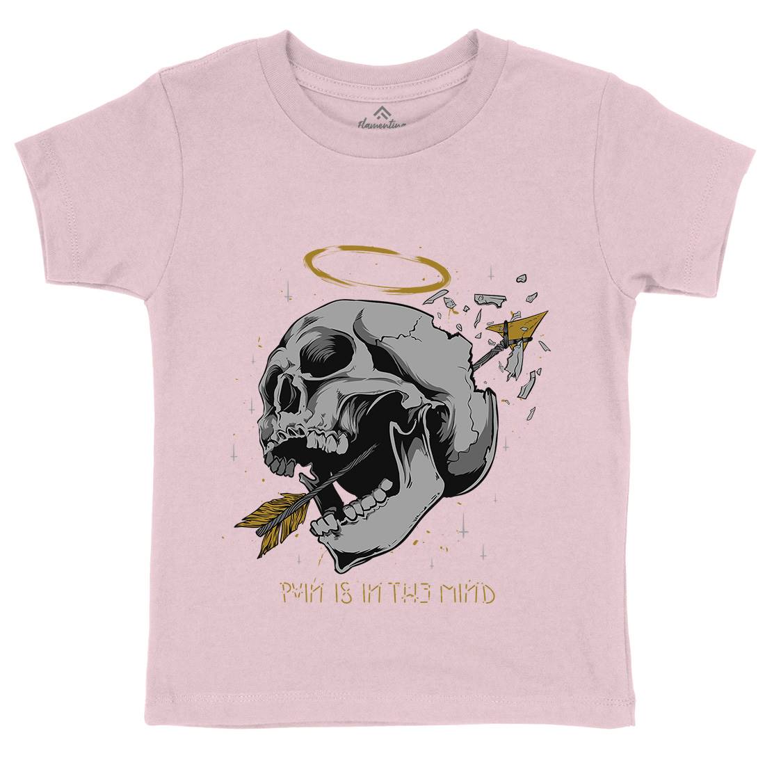 Pain Is In The Mind Kids Crew Neck T-Shirt Quotes D479