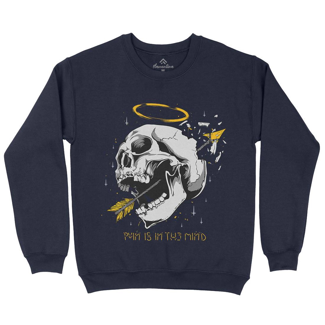 Pain Is In The Mind Mens Crew Neck Sweatshirt Quotes D479