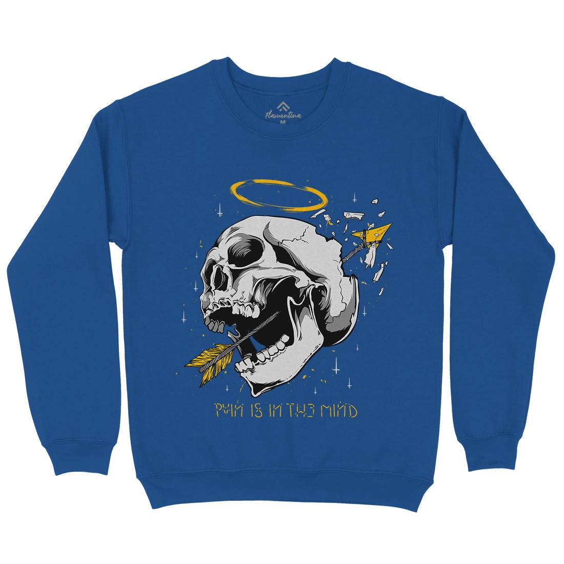 Pain Is In The Mind Mens Crew Neck Sweatshirt Quotes D479