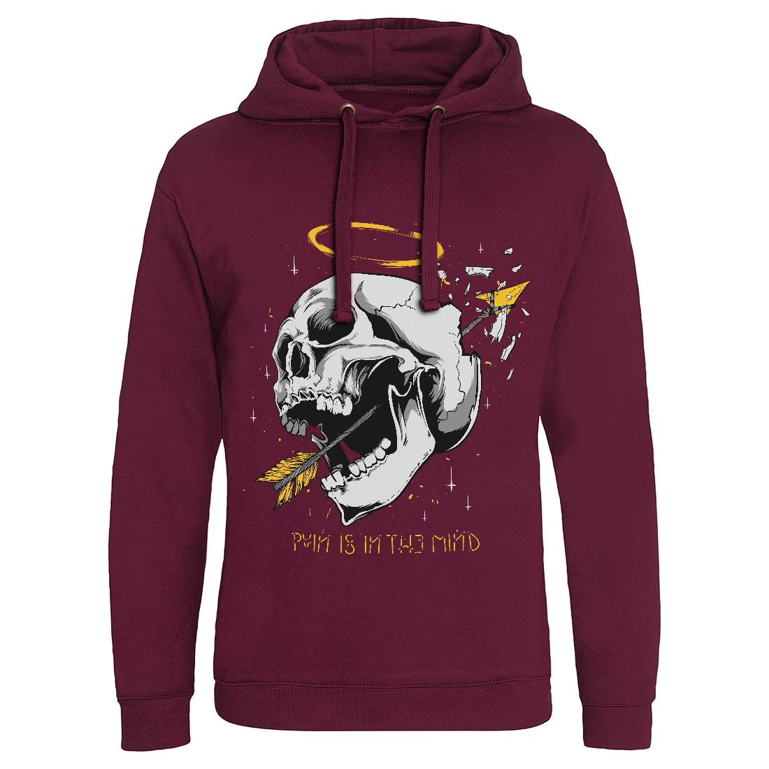 Pain Is In The Mind Mens Hoodie Without Pocket Quotes D479