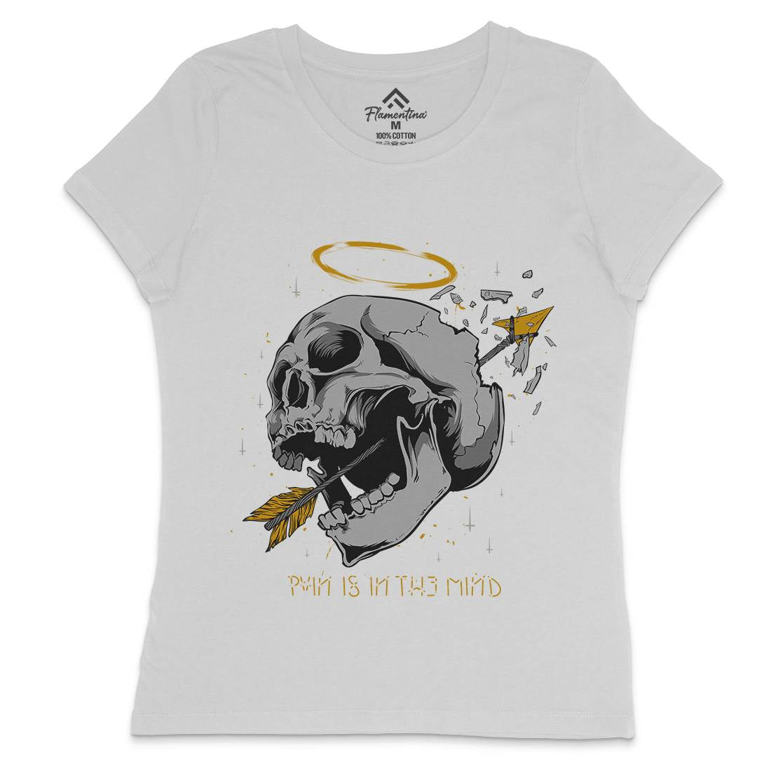 Pain Is In The Mind Womens Crew Neck T-Shirt Quotes D479