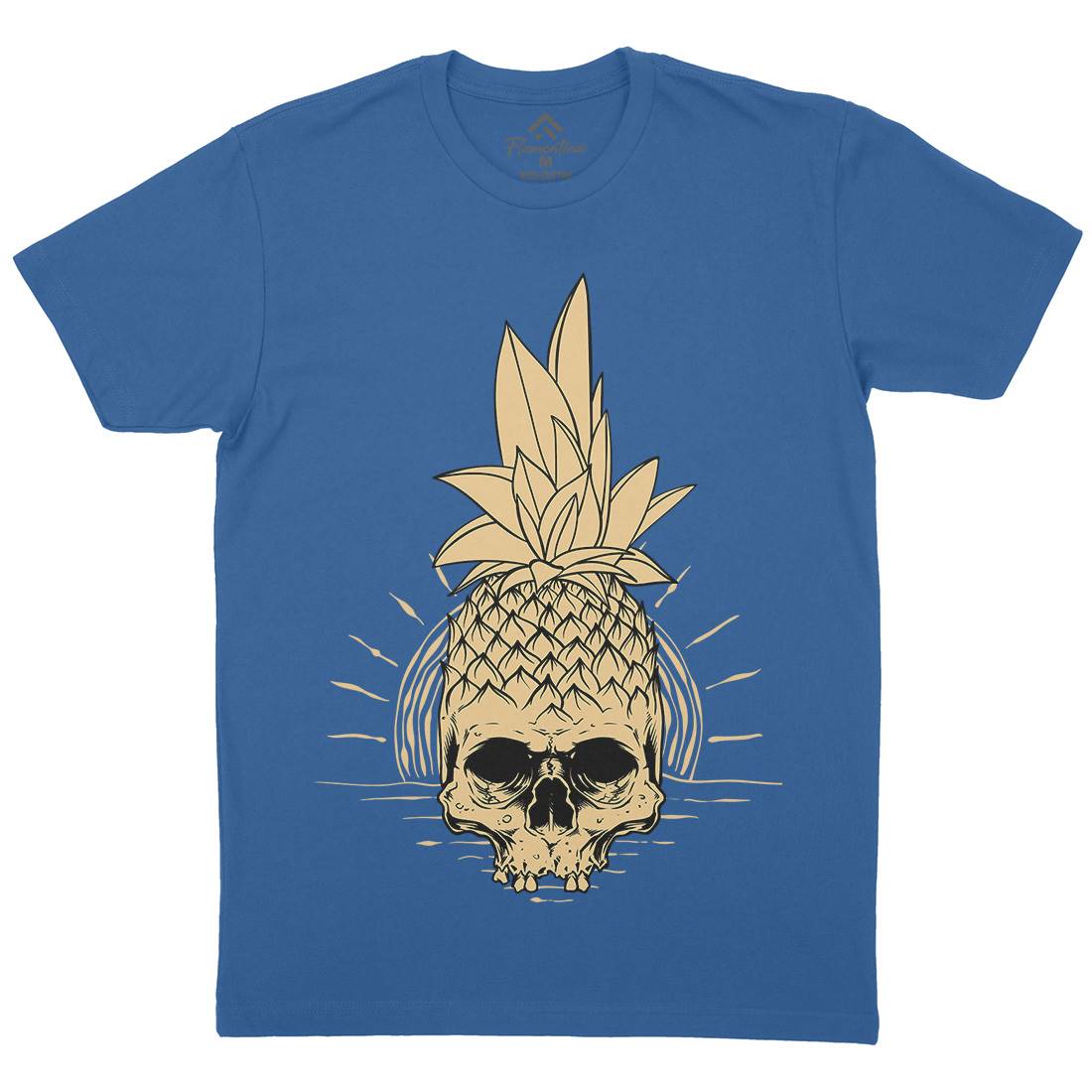 Pineapple Skull Mens Crew Neck T-Shirt Holiday D480