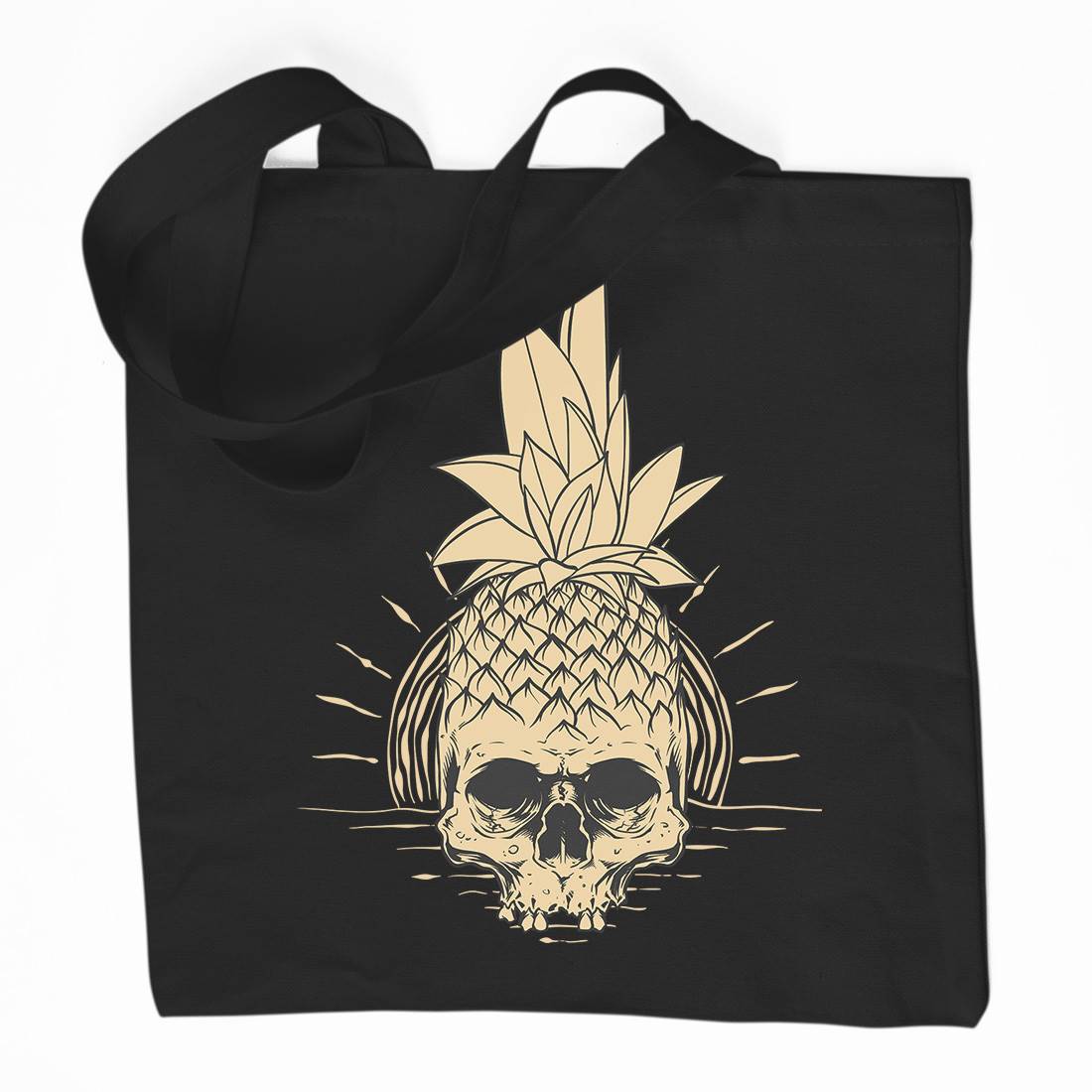 Pineapple Skull Organic Premium Cotton Tote Bag Holiday D480