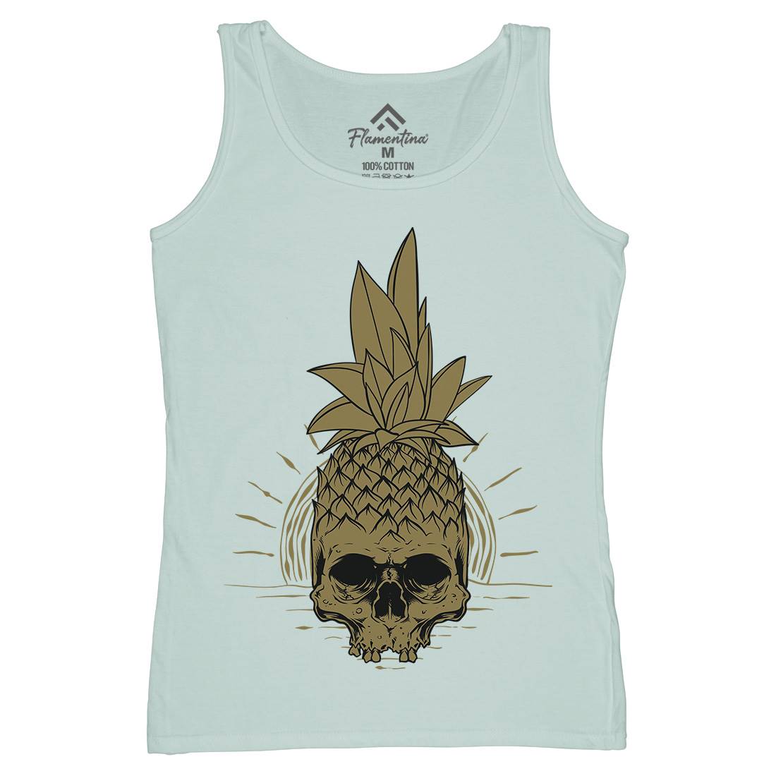 Pineapple Skull Womens Organic Tank Top Vest Holiday D480