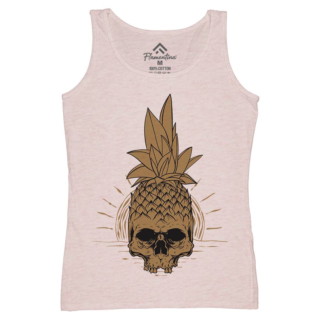 Pineapple Skull Womens Organic Tank Top Vest Holiday D480