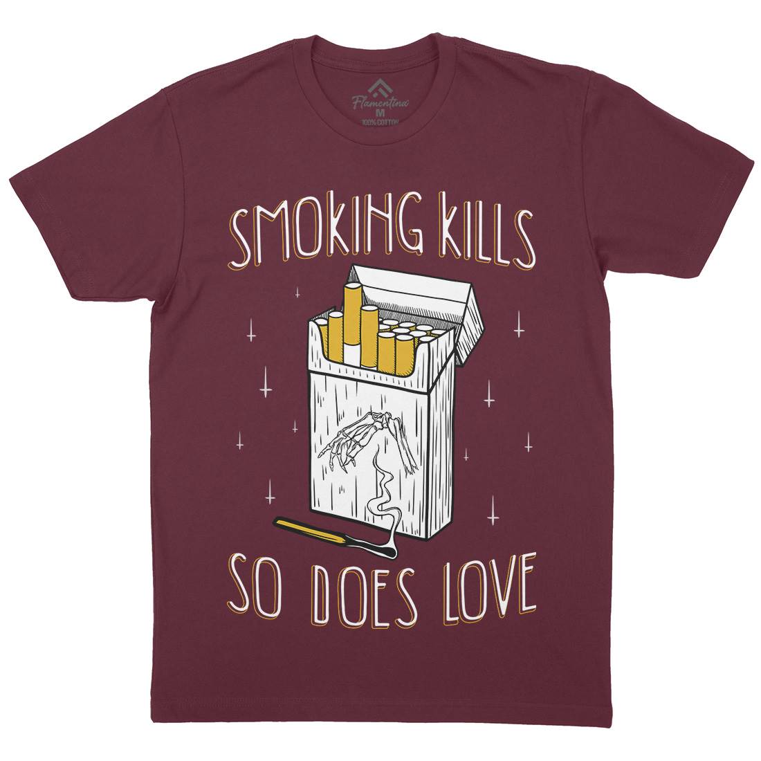 Smoking Kills Mens Organic Crew Neck T-Shirt Quotes D488