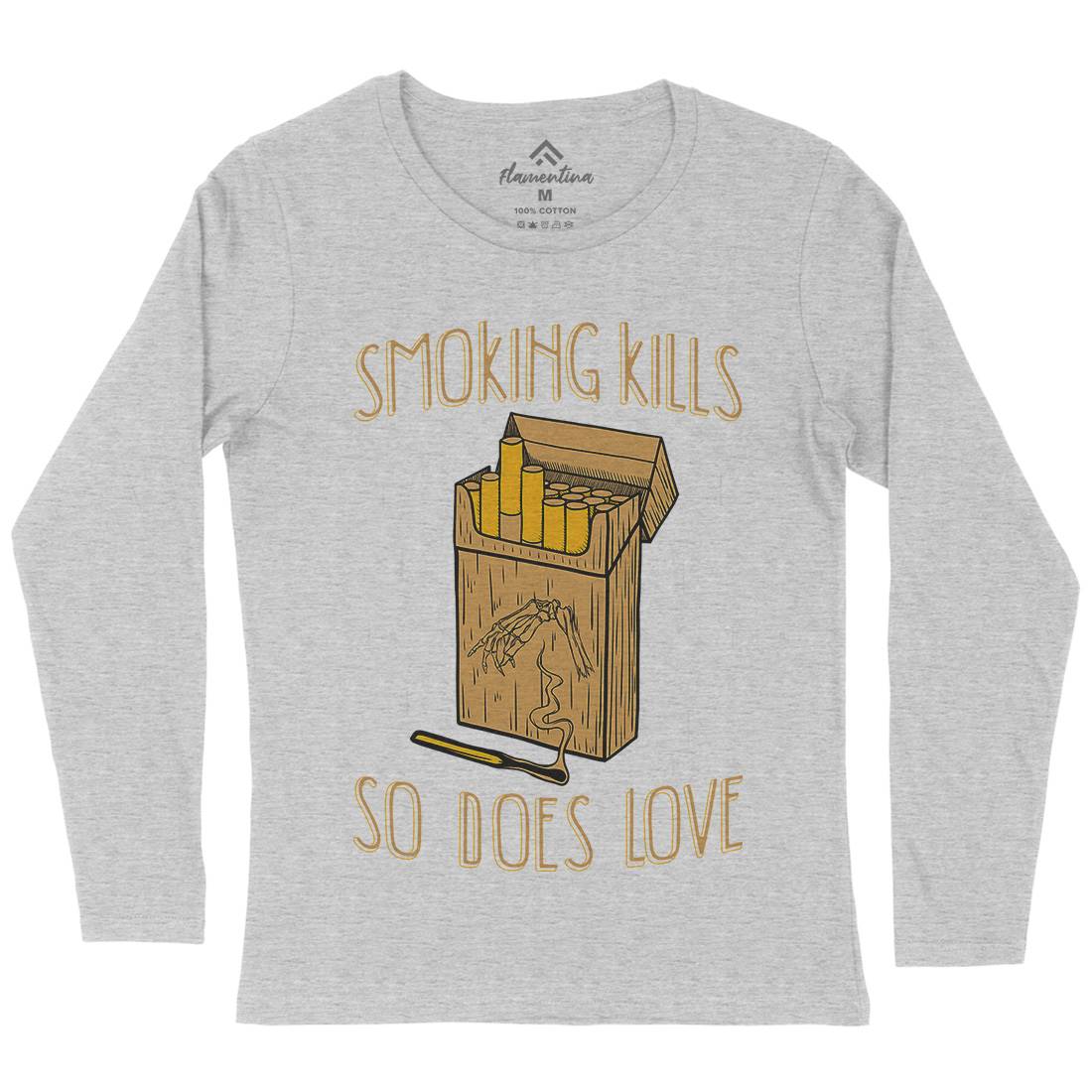 Smoking Kills Womens Long Sleeve T-Shirt Quotes D488